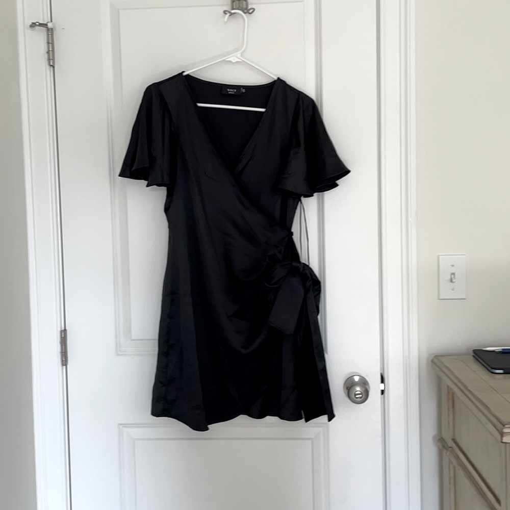 Black small never worn silk wrap  dress